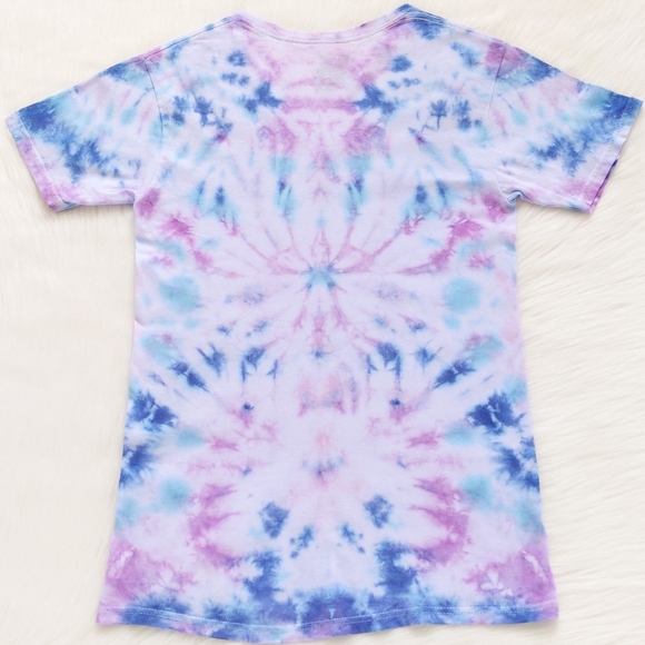 Custom Pastel Tie Dye T-Shirt Pink + Blue | S - Picture 6 of 8